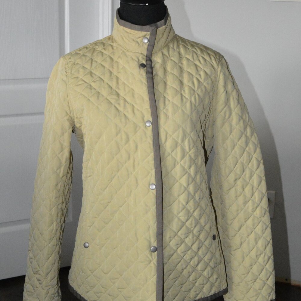 Sigrid Olsen Sport Women's Diamon Quilted Jacket Lightweight Small Petite Green